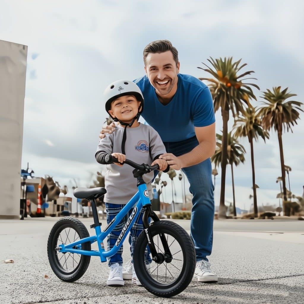 Child-Sized Comfort Grips On The Kidvelo Rookie 12