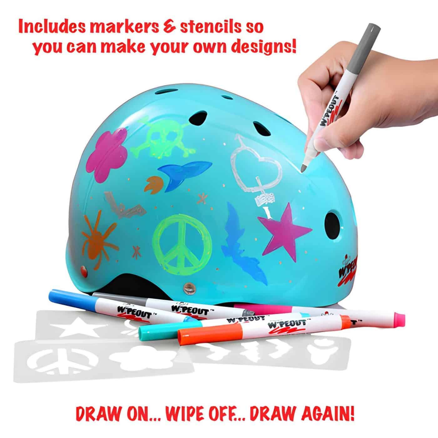 Triple 8 Wipeout Dry Erase Youth Helmet Teal 2 Triple 8 Wipeout Dry Erase Youth Helmet Teal