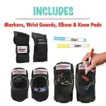 Triple-8-Wipeout-Kids-Protction-Pads-Black-Includes