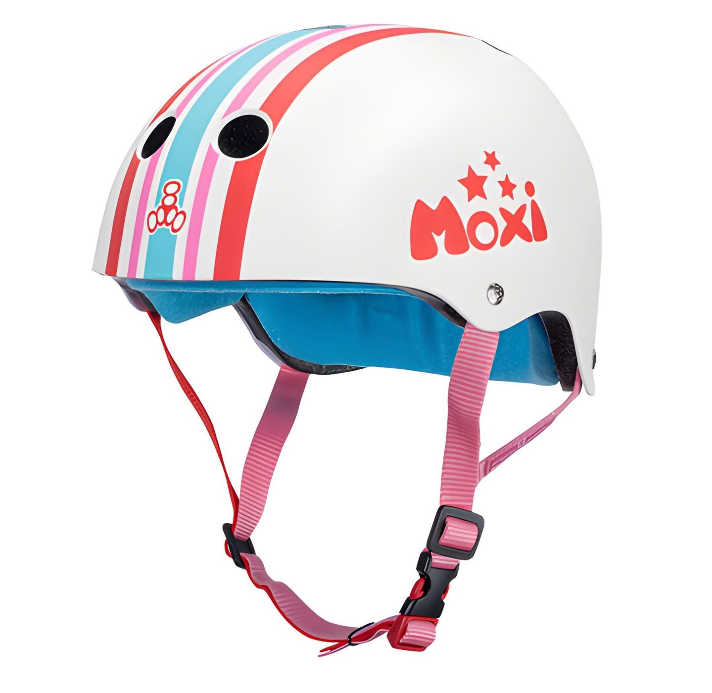 Parent Inspecting A Child's Bicycle Helmet