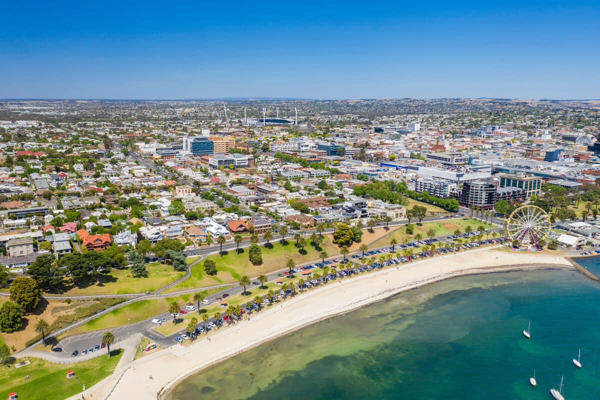 Geelong Victoria Aerial View - Best Places To Ride A Kidvelo Bike Geelong.