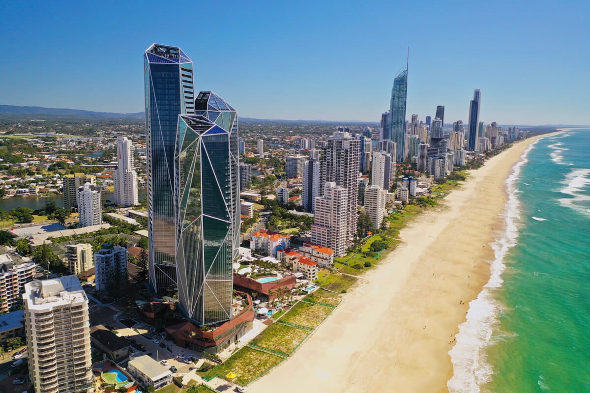 Gold Coast Queensland Aerial View - Best Places To Ride A Kidvelo Bike Gold Coast.
