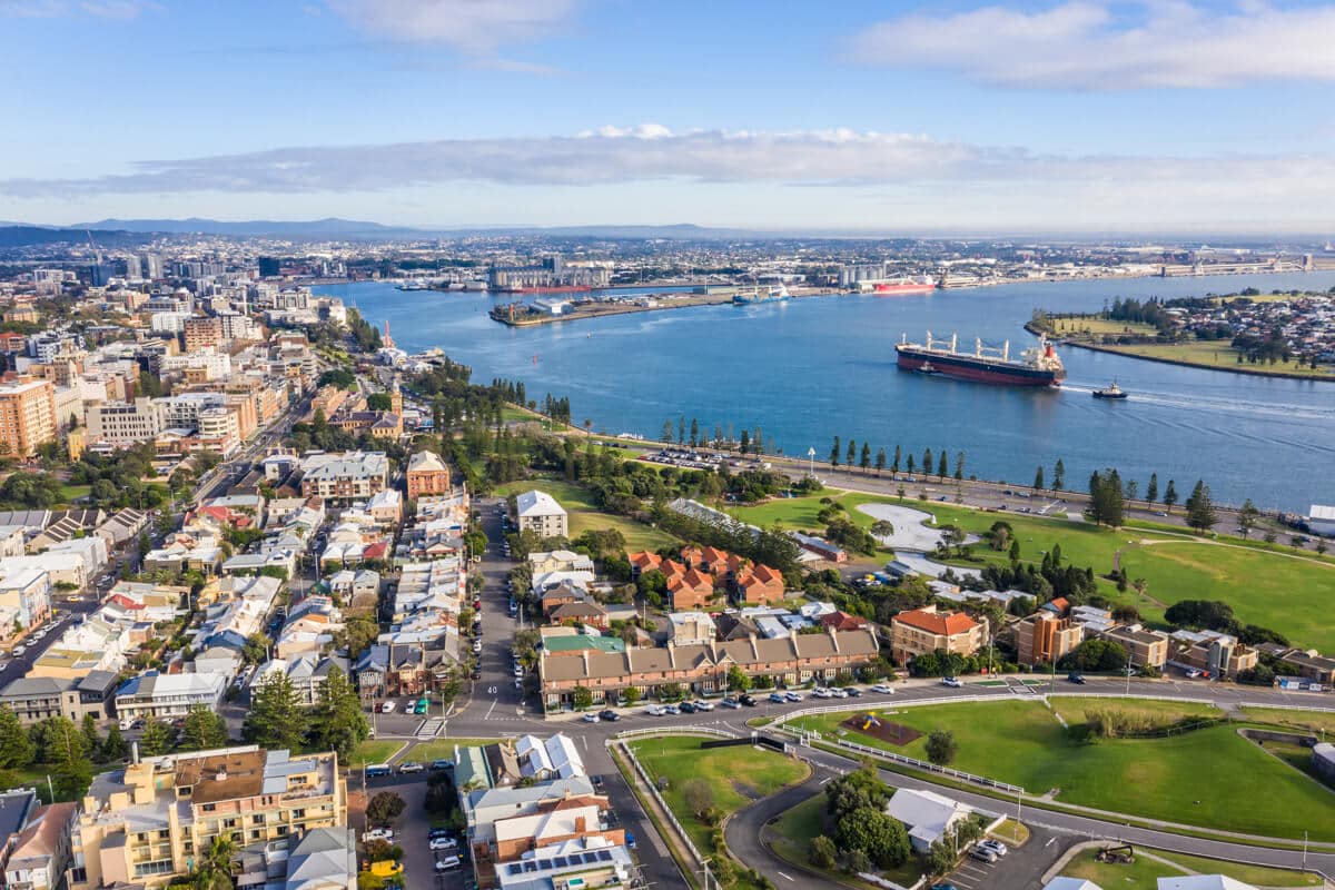 Newcastle New South Wales Aerial View - Best Places To Ride A Kidvelo Bike Newcastle.