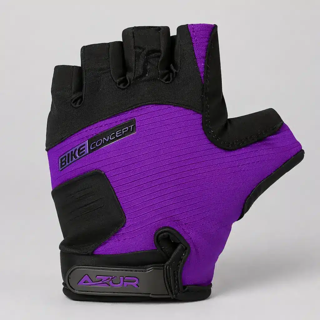Azur Kids Bike Gloves - Purple - Short Finger Kids Cycling Gloves