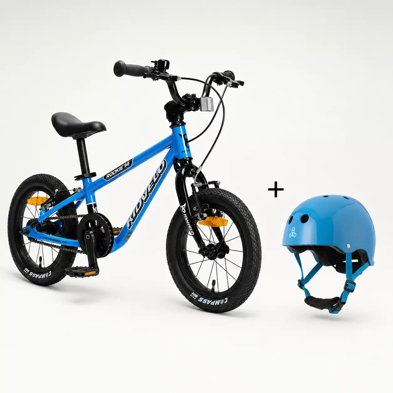 Kidvelo Rookie 14 Balance Bike + Helmet Bundle - Blue