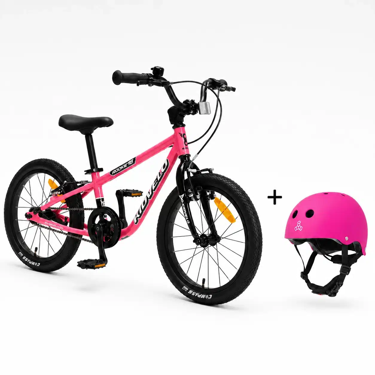 Kidvelo Rookie 18 Balance Bike + Helmet Bundle - Pink