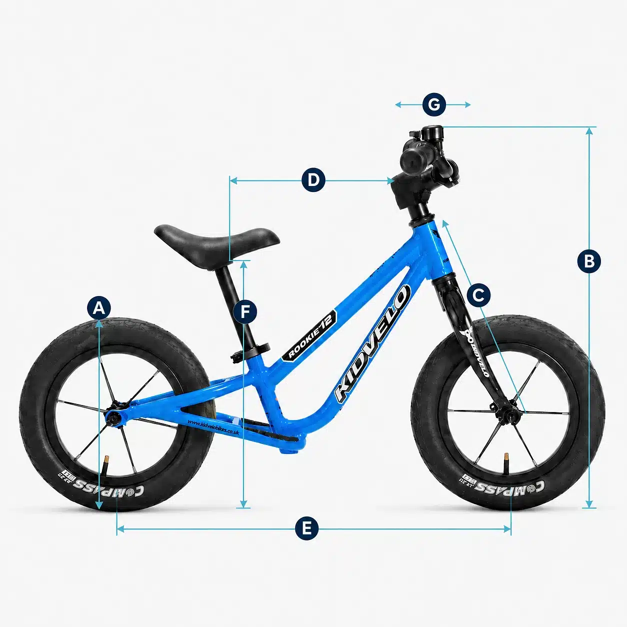 Kidvelo Rookie 12 Geometry Diagram
