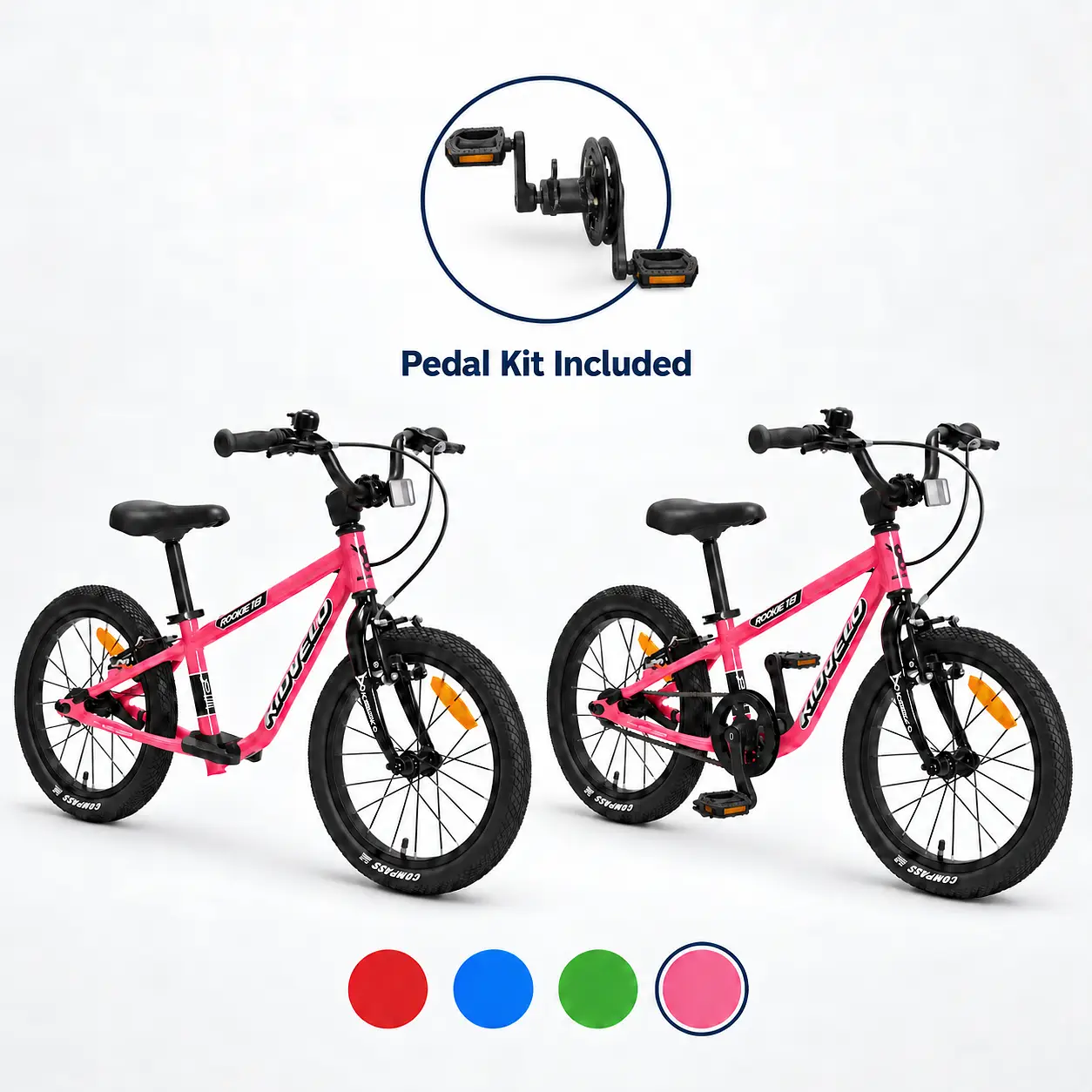 Blue Kidvelo Rookie 14 Convertible Balance And Pedal Bike